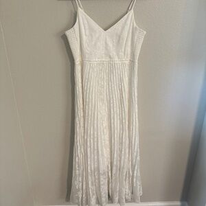 Club Monaco White Pleated Maxi Dress